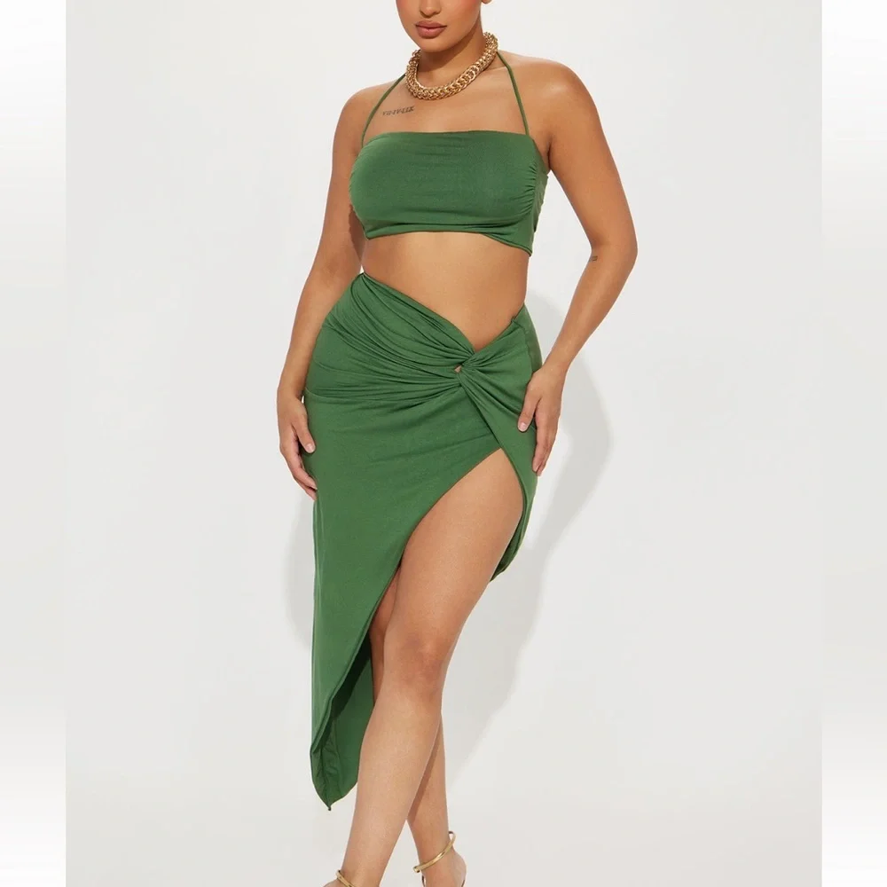 Can't Forget You Skirt Set - Green - Picture 1 of 3